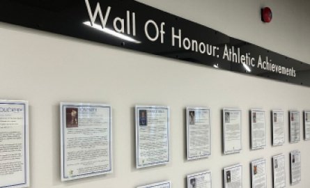 Wall with plaques of nominees